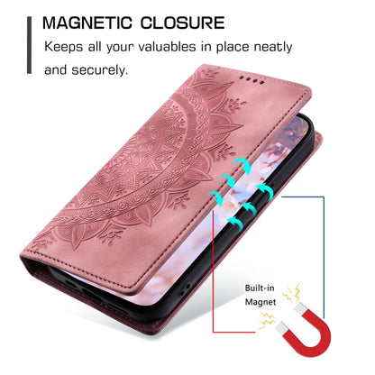 For Samsung Galaxy S25 Ultra 5G Totem Embossed Magnetic Leather Phone Case(Rose Gold) - Galaxy S25 Ultra 5G Cases by buy2fix | Online Shopping UK | buy2fix