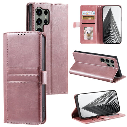 For Samsung Galaxy S25 Ultra 5G Simple 6-Card Wallet Leather Phone Case(Rose Gold) - Galaxy S25 Ultra 5G Cases by buy2fix | Online Shopping UK | buy2fix