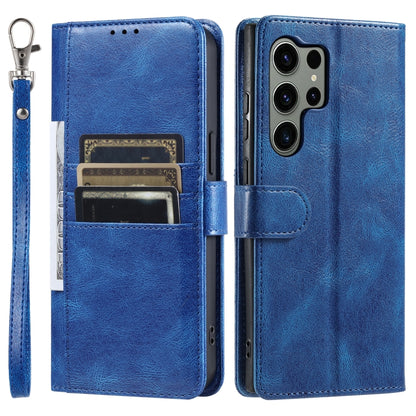 For Samsung Galaxy S25 Ultra 5G Simple 6-Card Wallet Leather Phone Case(Blue) - Galaxy S25 Ultra 5G Cases by buy2fix | Online Shopping UK | buy2fix