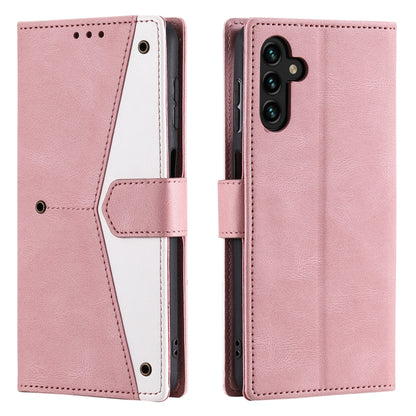 For Samsung Galaxy S25 5G Nail Skin Feel Stitching Calf Texture Leather Phone Case(Rose Gold) - Galaxy S25 5G Cases by buy2fix | Online Shopping UK | buy2fix