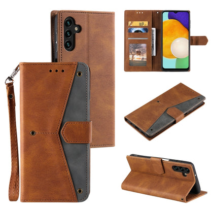 For Samsung Galaxy S25 5G Nail Skin Feel Stitching Calf Texture Leather Phone Case(Brown) - Galaxy S25 5G Cases by buy2fix | Online Shopping UK | buy2fix