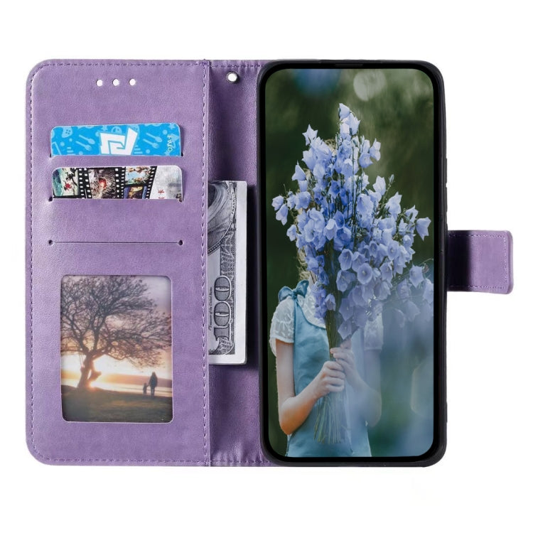 For Samsung Galaxy S25 Ultra 5G Totem Flower Embossed Leather Phone Case(Purple) - Galaxy S25 Ultra 5G Cases by buy2fix | Online Shopping UK | buy2fix