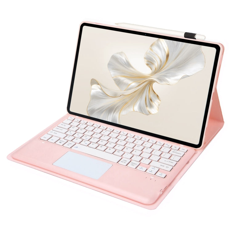 For Huawei MatePad Pro 12.2 Ultra-thin Detachable Bluetooth Keyboard Leather Tablet Case with Touchpad(Pink White) - Huawei Keyboard by buy2fix | Online Shopping UK | buy2fix