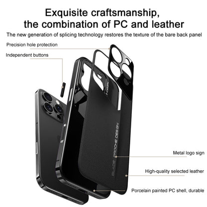 For iPhone 16 Pro J-20 Leather Skyline Design Full Coverage Phone Case(Black) - iPhone 16 Pro Cases by buy2fix | Online Shopping UK | buy2fix