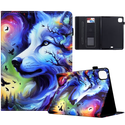 For iPad Pro 11 2024 Painted Pattern Leather Tablet Case(Star Wolf) - iPad Pro 11 2024 Cases by buy2fix | Online Shopping UK | buy2fix