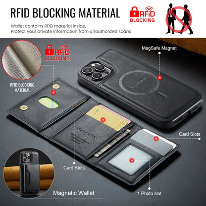 For iPhone 12 Pro Max DG.MING MAGKING-K2 Series MagSafe RFID Card Bag Detachable Phone Case(Black) - iPhone 12 Pro Max Cases by DG.MING | Online Shopping UK | buy2fix