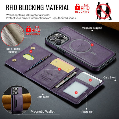 For iPhone 13 Pro Max DG.MING MAGKING-K2 Series MagSafe RFID Card Bag Detachable Phone Case(Purple) - iPhone 13 Pro Max Cases by DG.MING | Online Shopping UK | buy2fix