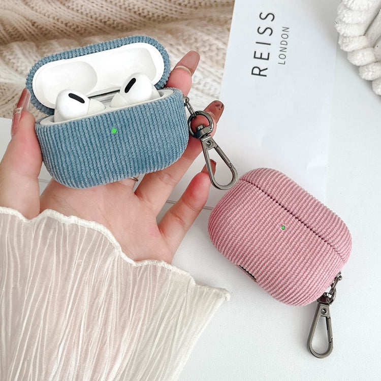 For AirPods Pro 2 Corduroy Cloth Pattern Earphone Protective Case(Pink) - For AirPods Pro 2 by buy2fix | Online Shopping UK | buy2fix