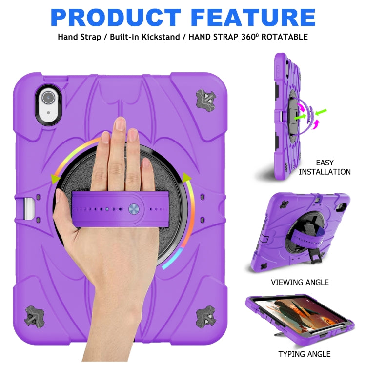 For iPad Air 11 2024 / 10.9 2022 Bat Hand Grip Turntable Stand Tablet Case(Purple Black) - iPad Air 11 2025 / 2024 Cases by buy2fix | Online Shopping UK | buy2fix