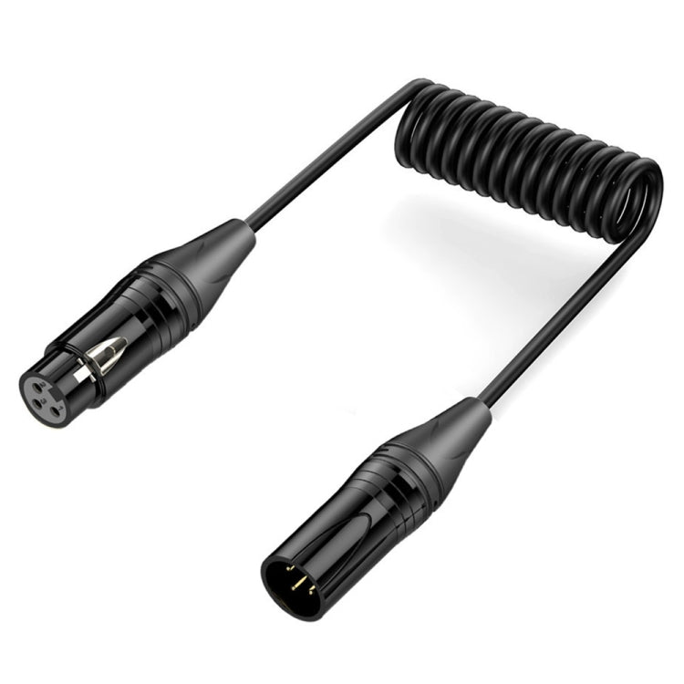 XLR 3 Pin Male to XLR 3 Pin Female Audio Microphone Balanced Shielded Coiled Pure Copper Cable, Length: 0.5m - Microphone Audio Cable & Connector by buy2fix | Online Shopping UK | buy2fix