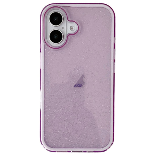 For iPhone 16 Plus IMD 3 in 1 Glitter TPU Hybrid PC Phone Case(Purple) -  by buy2fix | Online Shopping UK | buy2fix