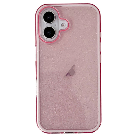 For iPhone 16 Plus IMD 3 in 1 Glitter TPU Hybrid PC Phone Case(Pink) -  by buy2fix | Online Shopping UK | buy2fix