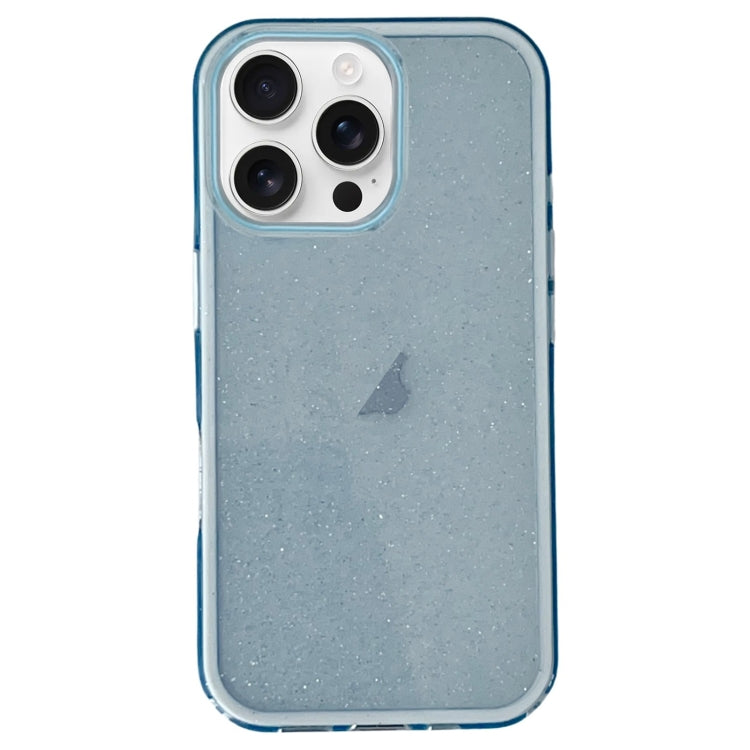 For iPhone 16 Pro IMD 3 in 1 Glitter TPU Hybrid PC Phone Case(Blue) - iPhone 16 Pro Cases by buy2fix | Online Shopping UK | buy2fix