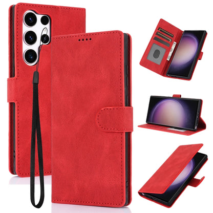 For Samsung Galaxy S25 Ultra 5G Fantasy Skin-feel Calfskin Texture Leather Phone Case(Red) - Galaxy S25 Ultra 5G Cases by buy2fix | Online Shopping UK | buy2fix