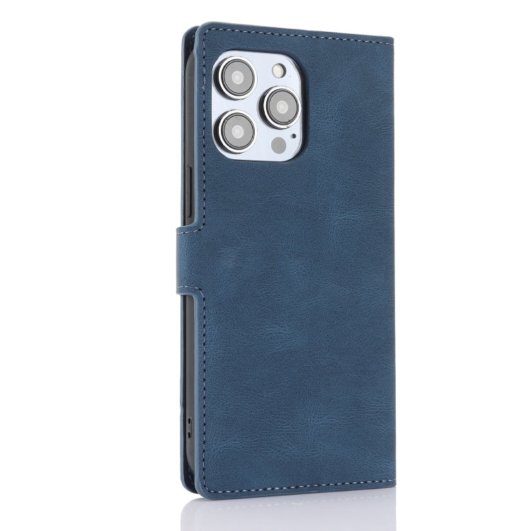 For iPhone 16 Pro Max Fantasy Skin-feel Calfskin Texture Leather Phone Case(Blue) - iPhone 16 Pro Max Cases by buy2fix | Online Shopping UK | buy2fix