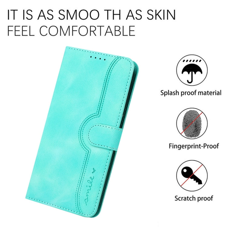 For Samsung Galaxy S25 5G Heart Pattern Skin Feel Leather Phone Case(Light Blue) - Galaxy S25 5G Cases by buy2fix | Online Shopping UK | buy2fix