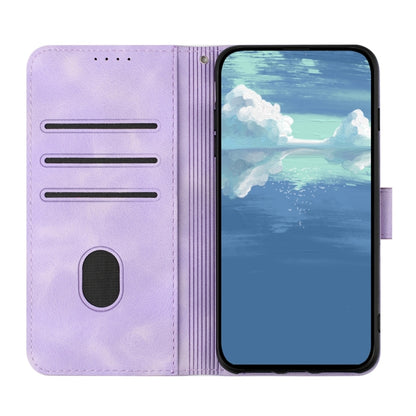 For Samsung Galaxy S25 5G Line Pattern Skin Feel Leather Phone Case(Light Purple) - Galaxy S25 5G Cases by buy2fix | Online Shopping UK | buy2fix