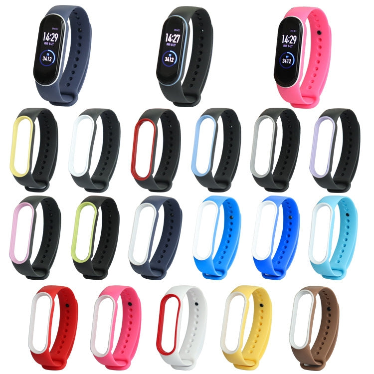 For Xiaomi Mi Band 5 Two-color TPE Watch Band(Black+Red) - Watch Bands by buy2fix | Online Shopping UK | buy2fix