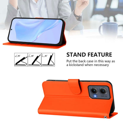 For Motorola Edge 5G 2024 Skin Feel Solid Color Leather Phone Case with Lanyard(Orange) - Motorola Cases by buy2fix | Online Shopping UK | buy2fix