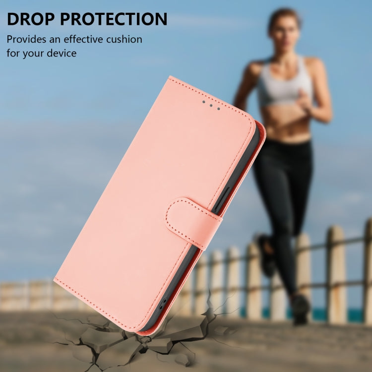 For Samsung Galaxy S25 Ultra 5G Skin Feel Solid Color Leather Phone Case with Lanyard(Pink) - Galaxy S25 Ultra 5G Cases by buy2fix | Online Shopping UK | buy2fix