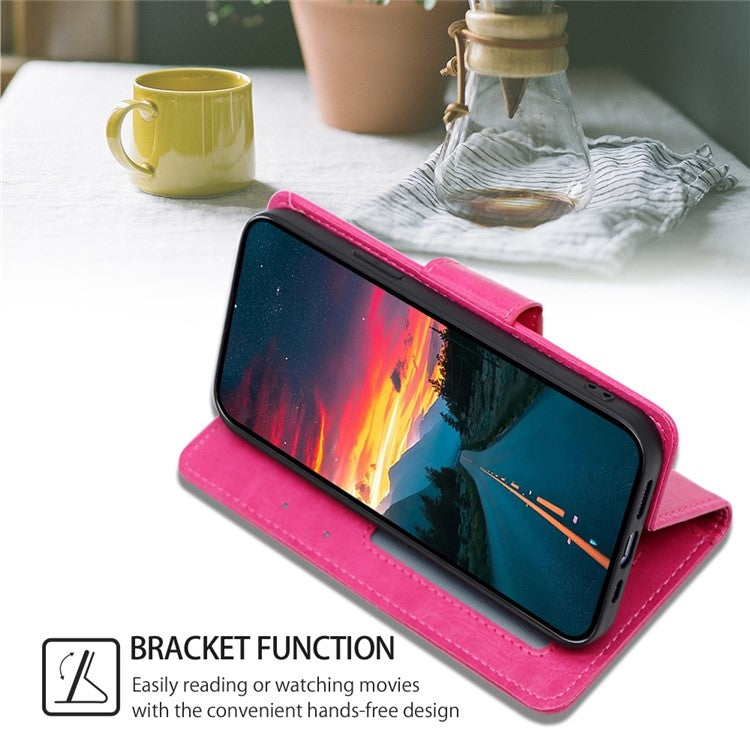 For iPhone 16 Pro Crystal Texture Leather Phone Case(Rose Red) - iPhone 16 Pro Cases by buy2fix | Online Shopping UK | buy2fix