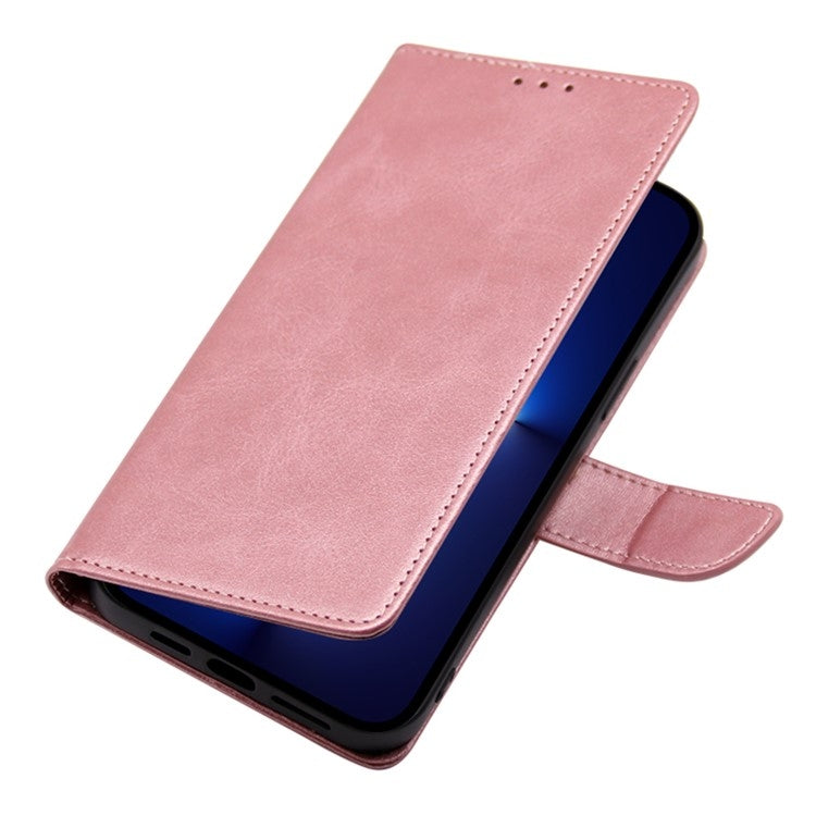 For iPhone 16 Calf Texture Buckle Flip Leather Phone Case(Rose Gold) - iPhone 16 Cases by buy2fix | Online Shopping UK | buy2fix