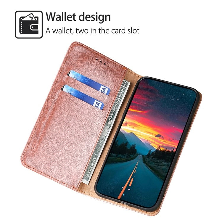 For iPhone 16 Pro Gloss Oil Solid Color Magnetic Leather Phone Case(Rose Gold) - iPhone 16 Pro Cases by buy2fix | Online Shopping UK | buy2fix