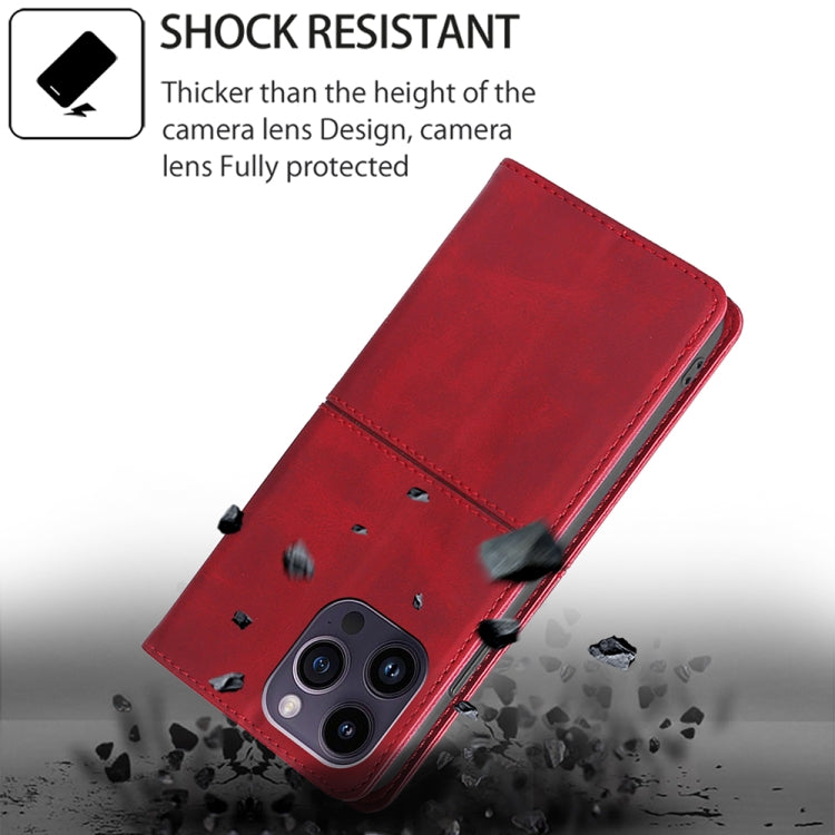 For iPhone 16 Pro Max Cow Texture Magnetic Leather Phone Case(Red) - iPhone 16 Pro Max Cases by buy2fix | Online Shopping UK | buy2fix