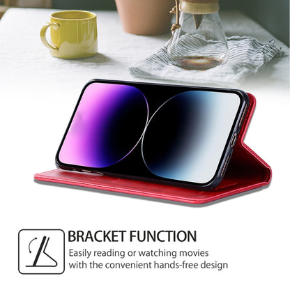 For iPhone 16 Pro Max Cow Texture Magnetic Leather Phone Case(Red) - iPhone 16 Pro Max Cases by buy2fix | Online Shopping UK | buy2fix