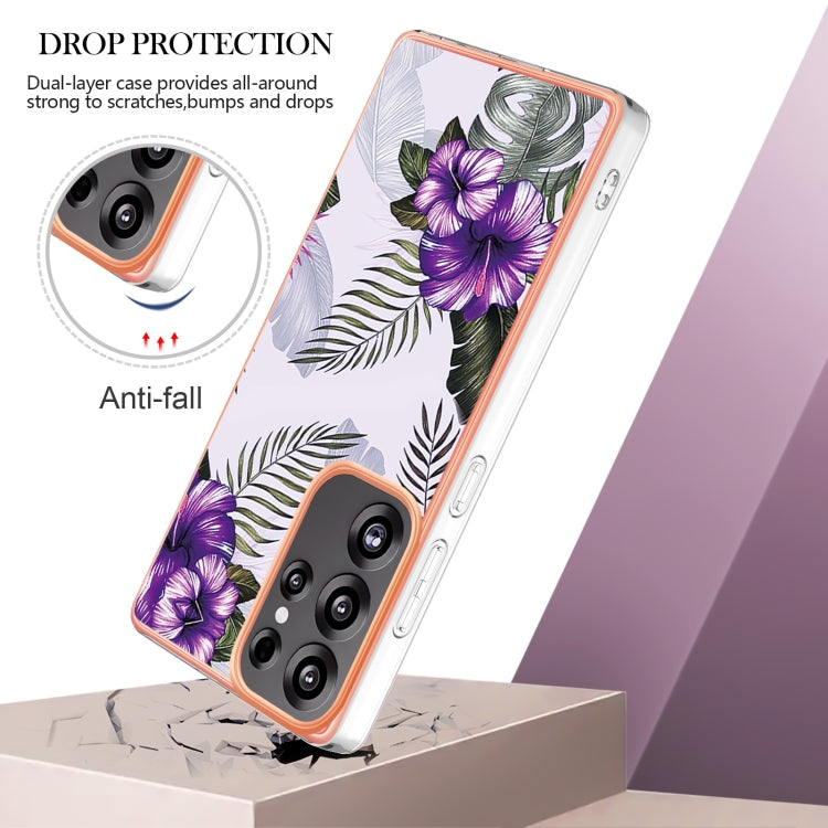 For Samsung Galaxy S25 Ultra 5G Electroplating IMD TPU Phone Case(Purple Flower) - Galaxy S25 Ultra 5G Cases by buy2fix | Online Shopping UK | buy2fix