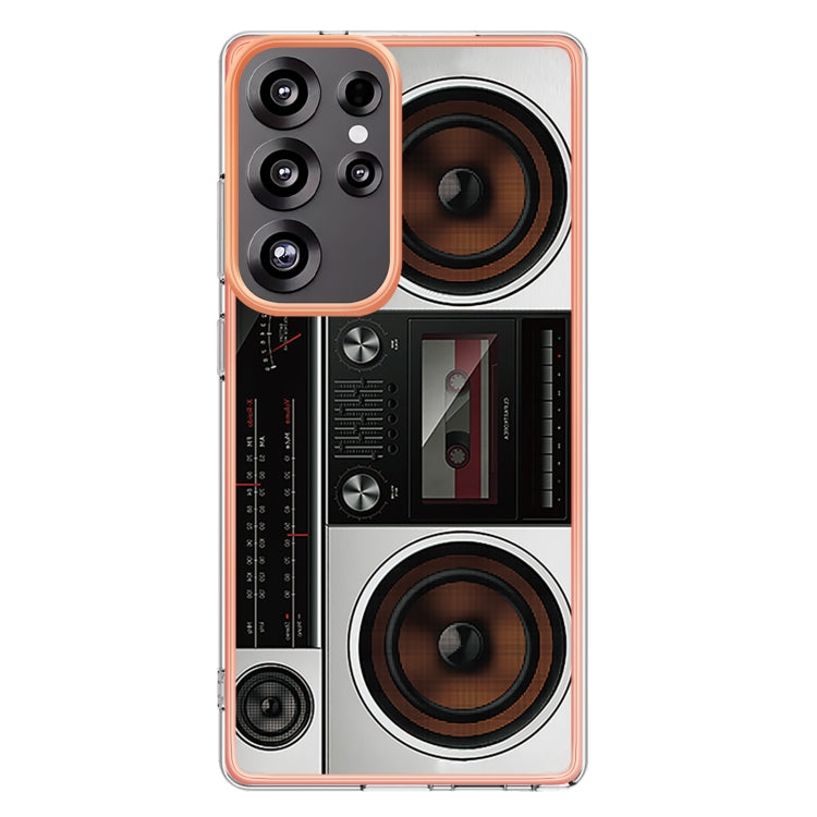 For Samsung Galaxy S25 Ultra 5G Electroplating Marble Dual-side IMD Phone Case(Retro Radio) - Galaxy S25 Ultra 5G Cases by buy2fix | Online Shopping UK | buy2fix