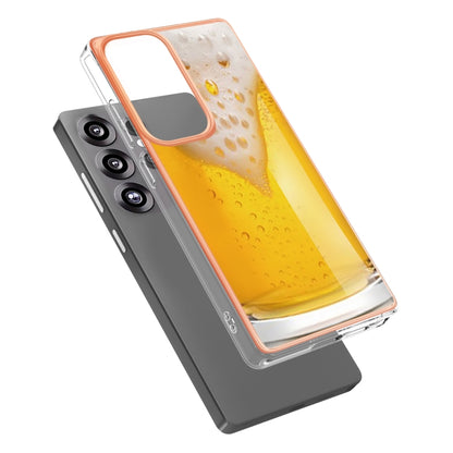 For Samsung Galaxy S25 Ultra 5G Electroplating Marble Dual-side IMD Phone Case(Draft Beer) - Galaxy S25 Ultra 5G Cases by buy2fix | Online Shopping UK | buy2fix