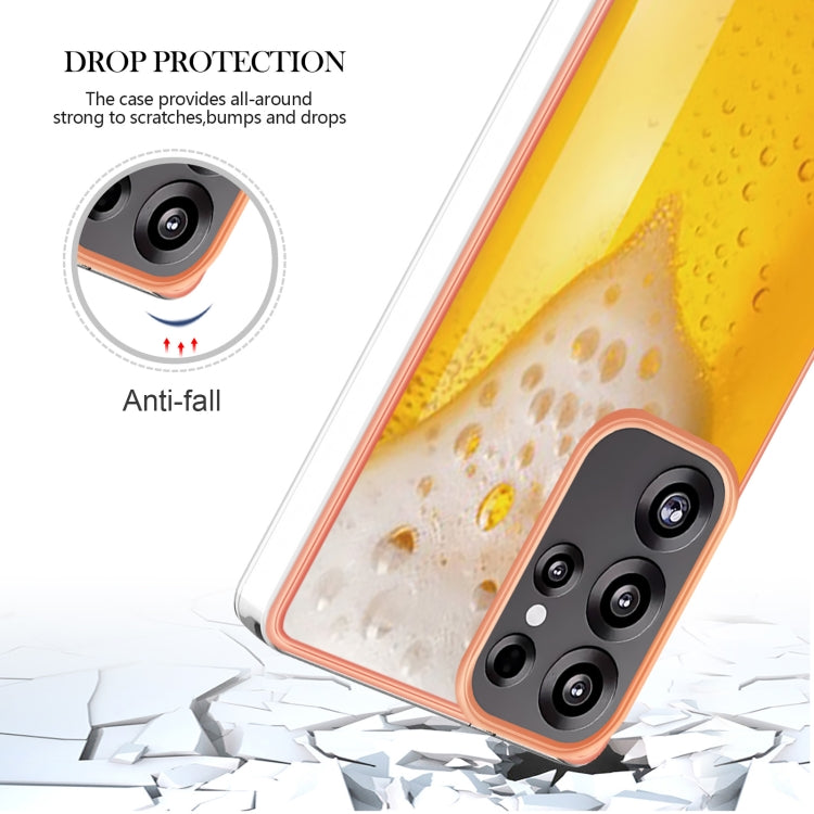 For Samsung Galaxy S25 Ultra 5G Electroplating Marble Dual-side IMD Phone Case(Draft Beer) - Galaxy S25 Ultra 5G Cases by buy2fix | Online Shopping UK | buy2fix