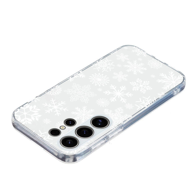 For Samsung Galaxy S25 Ultra 5G Christmas Painted Pattern TPU Transparent Phone Case(Snowflakes) - Galaxy S25 Ultra 5G Cases by buy2fix | Online Shopping UK | buy2fix