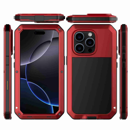 For iPhone 16 Pro Max RedPepper Triple-proof Metal Phone Case(Red) - iPhone 16 Pro Max Cases by RedPepper | Online Shopping UK | buy2fix