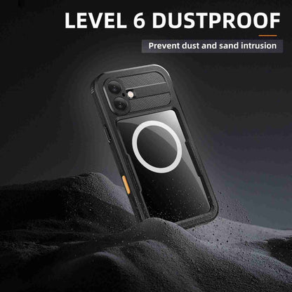 For iPhone 16 RedPepper IP68 Waterproof Triple-proof MagSafe Phone Case(Black) - iPhone 16 Cases by RedPepper | Online Shopping UK | buy2fix