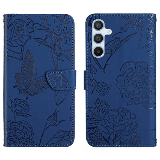 For Samsung Galaxy S25 5G Skin Feel Butterfly Embossed Flip Leather Phone Case(Blue) - Galaxy S25 5G Cases by buy2fix | Online Shopping UK | buy2fix