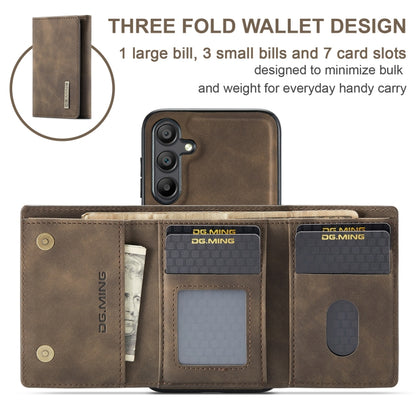 For Samsung Galaxy A16 5G DG.MING M1 Series 3-Fold Multi Card Wallet + Magnetic Phone Case(Coffee) - Galaxy Phone Cases by DG.MING | Online Shopping UK | buy2fix