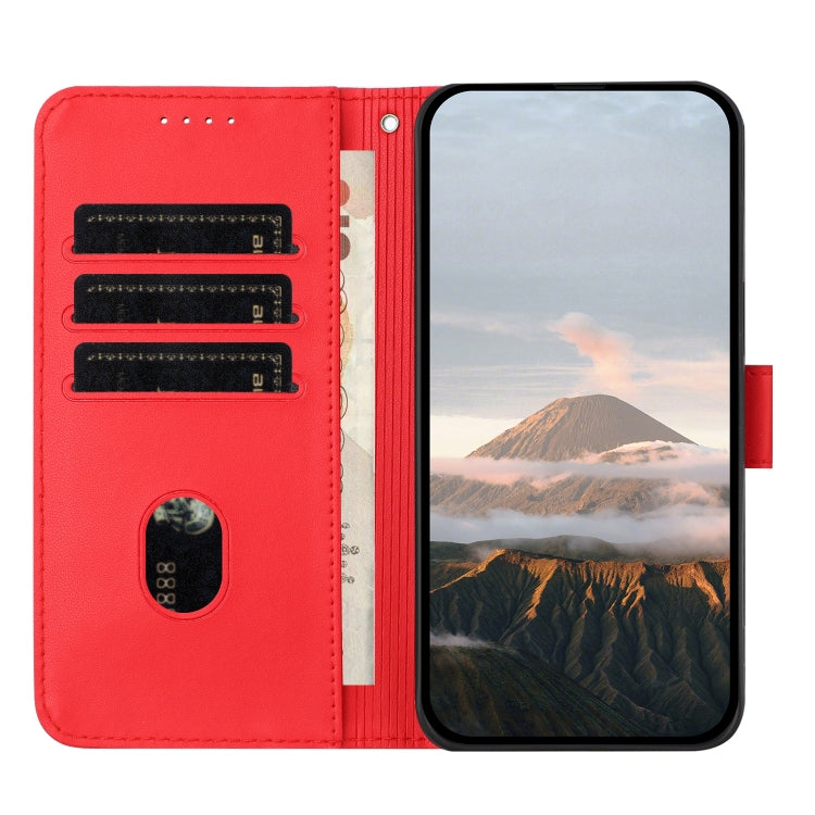 For OnePlus 11 Triangle Pattern Buckle Clasp Leather Phone Case(Red) - OnePlus Cases by buy2fix | Online Shopping UK | buy2fix