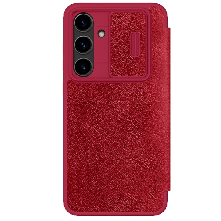 For Samsung Galaxy S24 FE 5G NILLKIN QIN Series Pro Sliding Camera Cover Design Leather Phone Case(Red) - Galaxy S24 FE 5G Cases by NILLKIN | Online Shopping UK | buy2fix