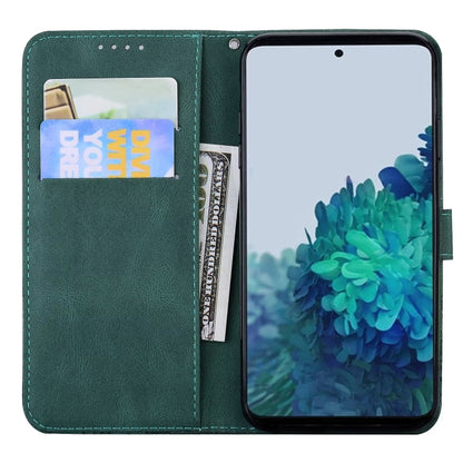 For Samsung Galaxy S25 5G Retro Skin Feel Butterflies Embossing Horizontal Flip Leather Phone Case(Green) - Galaxy S25 5G Cases by buy2fix | Online Shopping UK | buy2fix