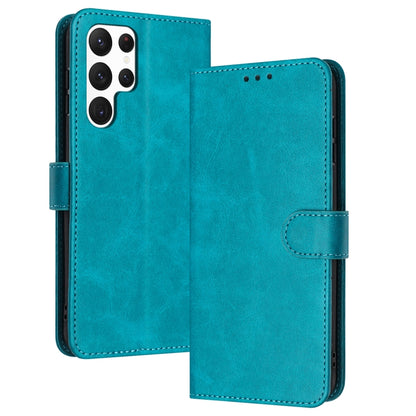 For Samsung Galaxy S25 Ultra 5G Solid Calf Texture Flip Leather Phone Case(Green) - Galaxy S25 Ultra 5G Cases by buy2fix | Online Shopping UK | buy2fix