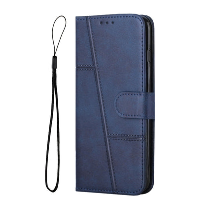 For Samsung Galaxy S25+ / S24+ 5G Stitching Calf Texture Buckle Leather Phone Case(Blue) - Galaxy S25+ 5G Cases by buy2fix | Online Shopping UK | buy2fix