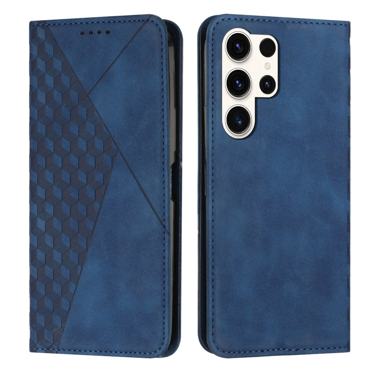 For Samsung Galaxy S25 Ultra 5G Diamond Splicing Skin Feel Magnetic Leather Phone Case(Blue) - Galaxy S25 Ultra 5G Cases by buy2fix | Online Shopping UK | buy2fix