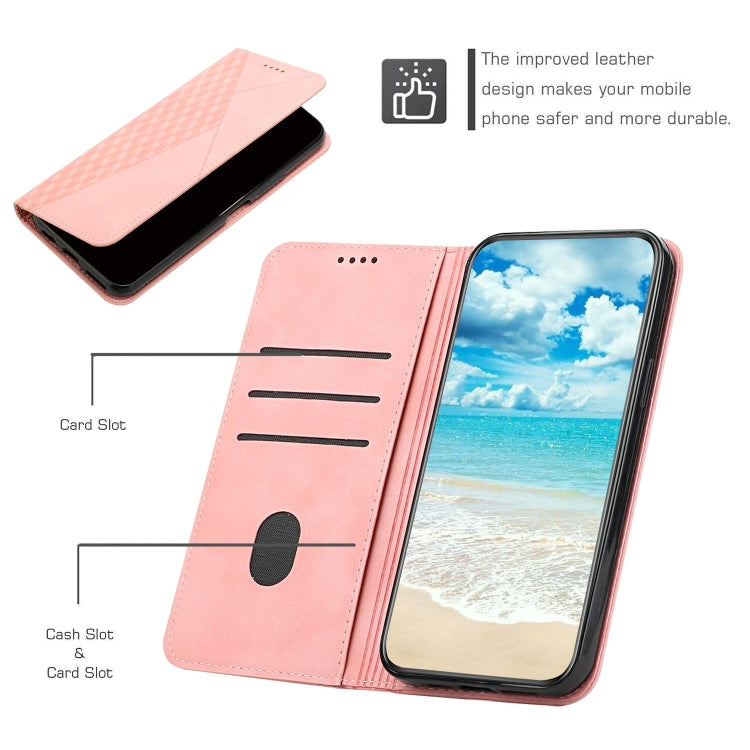 For Samsung Galaxy S25 Ultra 5G Diamond Splicing Skin Feel Magnetic Leather Phone Case(Rose Gold) - Galaxy S25 Ultra 5G Cases by buy2fix | Online Shopping UK | buy2fix