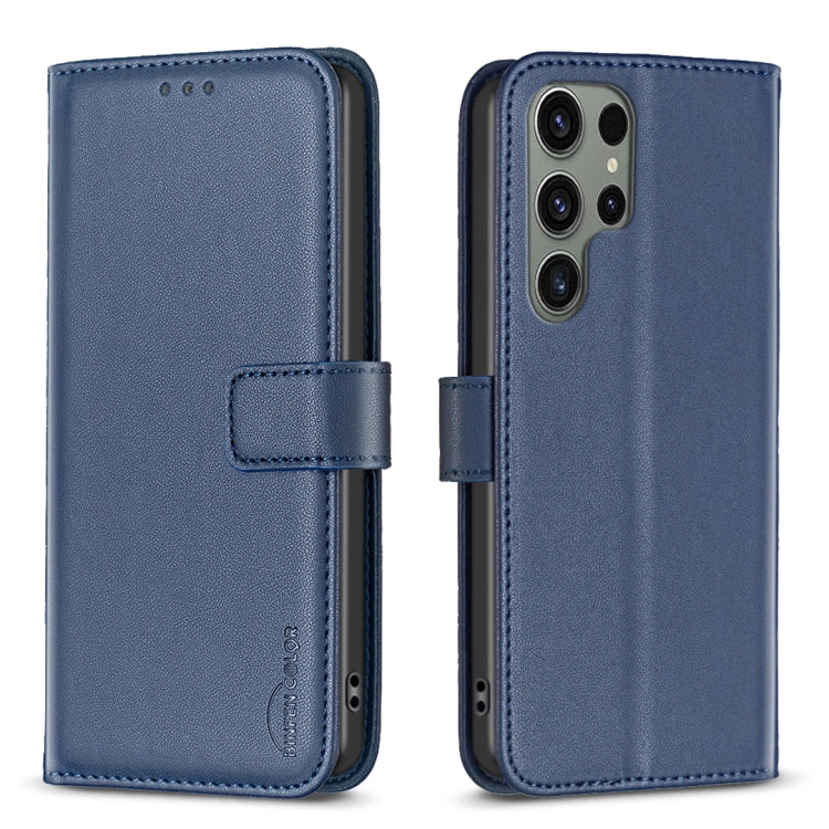 For Samsung Galaxy S25 Ultra 5G Magnetic Buckle Leather Phone Case(Blue) - Galaxy S25 Ultra 5G Cases by buy2fix | Online Shopping UK | buy2fix