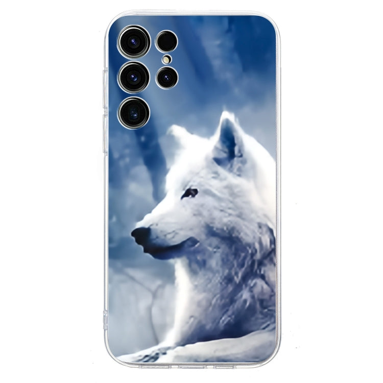 For Samsung Galaxy S25 Ultra 5G Colorful Painting Pattern TPU Phone Case(White Wolf) - Galaxy S25 Ultra 5G Cases by buy2fix | Online Shopping UK | buy2fix