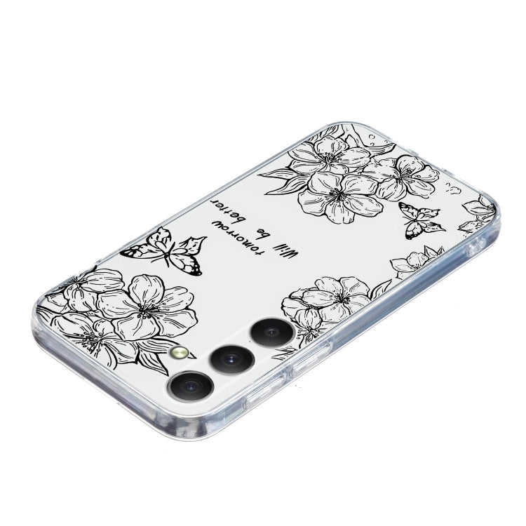 For Samsung Galaxy S25 FE 5G Colorful Painting Pattern TPU Phone Case(Butterfly Flower) - Galaxy S25 5G Cases by buy2fix | Online Shopping UK | buy2fix