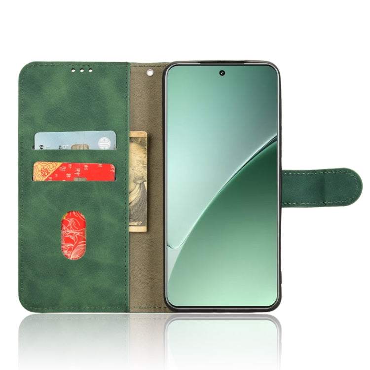 For Xiaomi 15 Pro Skin Feel Magnetic Flip Leather Phone Case(Green) - Xiaomi Cases by buy2fix | Online Shopping UK | buy2fix