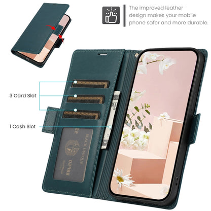 For Samsung Galaxy S25+ / S24+ 5G Side Buckle RFID Anti-theft Leather Phone Case(Green) - Galaxy S25+ 5G Cases by buy2fix | Online Shopping UK | buy2fix